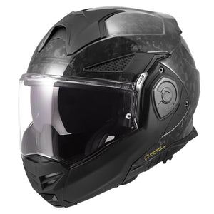 Helmet Advant X Carbon Forged Modular Motorcycle Helmet with SunShield - Gloss Black