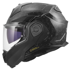 Helmet Advant X Carbon Forged Modular Motorcycle Helmet with SunShield - Gloss Black