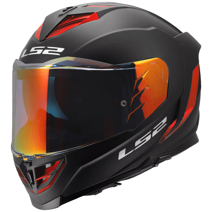 Helmet Assault III Solid Full Face Motorcycle Helmet with SunShield - Matte Black/Red Product View