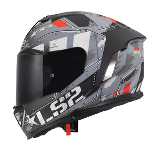 Helmet Assault III Trench Full Face Motorcycle Helmet with SunShield - Matte Gunmetal Gray