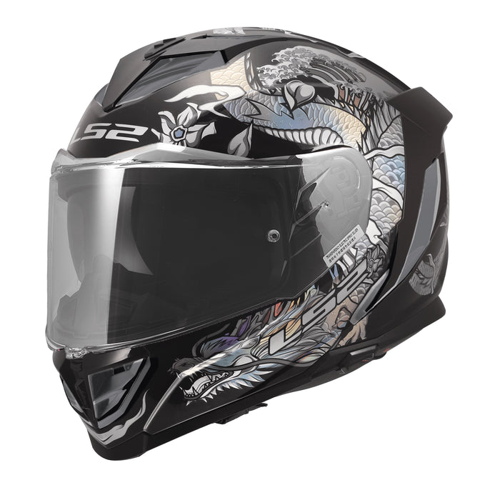 Helmet Assault III Warrior Full-Face Motorcycle Helmet with SunShield - Krome Silver/Black Product View