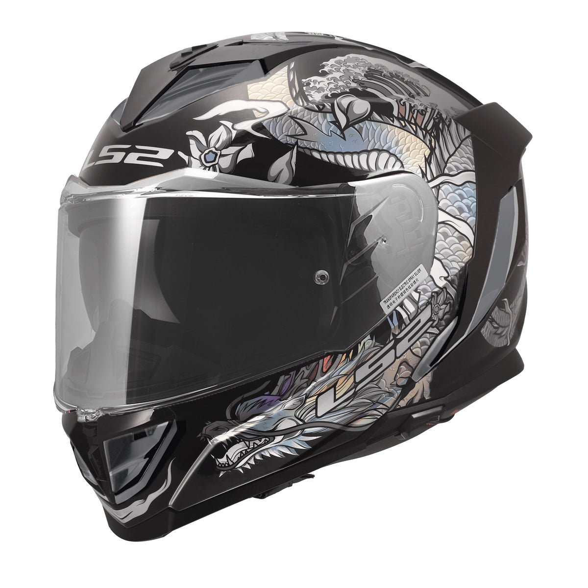 Helmet Assault III Warrior Full-Face Motorcycle Helmet with SunShield - Krome Silver/Black Product View