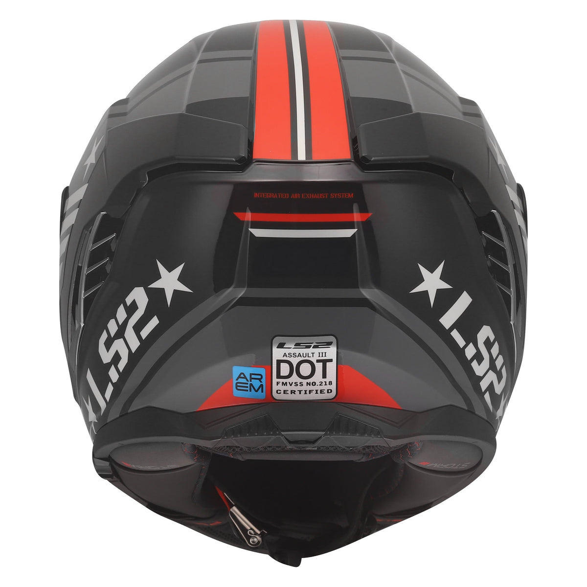 Helmet Assault III Zone Full Face Motorcycle Helmet with SunShield - Gloss Black/Gray/Red Product View