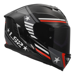Helmet Assault III Zone Full Face Motorcycle Helmet with SunShield - Gloss Black/Gray/Red