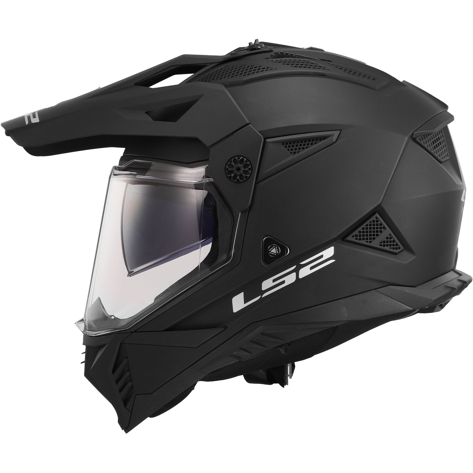Blaze II Solid Adventure Motorcycle Helmet with SunShield - Matte Black Product View