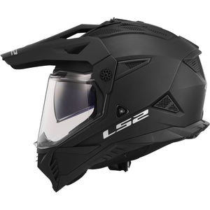 Blaze II Solid Adventure Motorcycle Helmet with SunShield - Matte Black