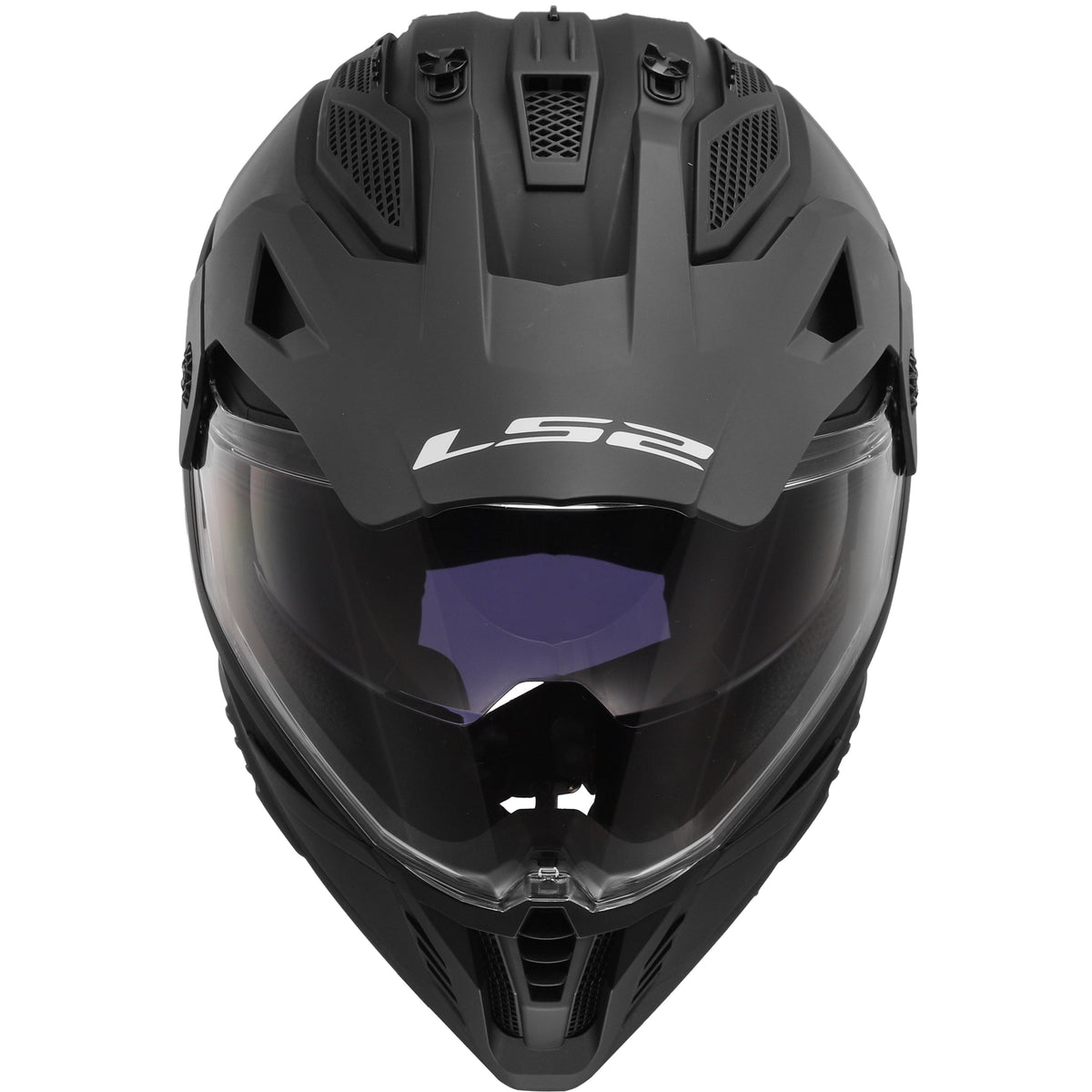 Blaze II Solid Adventure Motorcycle Helmet with SunShield - Matte Black Product View