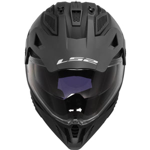 Blaze II Solid Adventure Motorcycle Helmet with SunShield - Matte Black