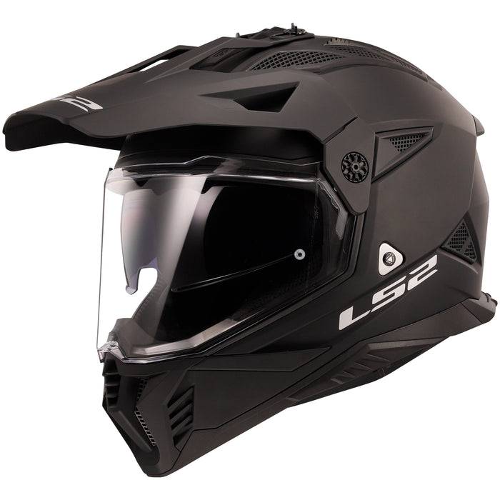 Blaze II Solid Adventure Motorcycle Helmet with SunShield - Matte Black Product View