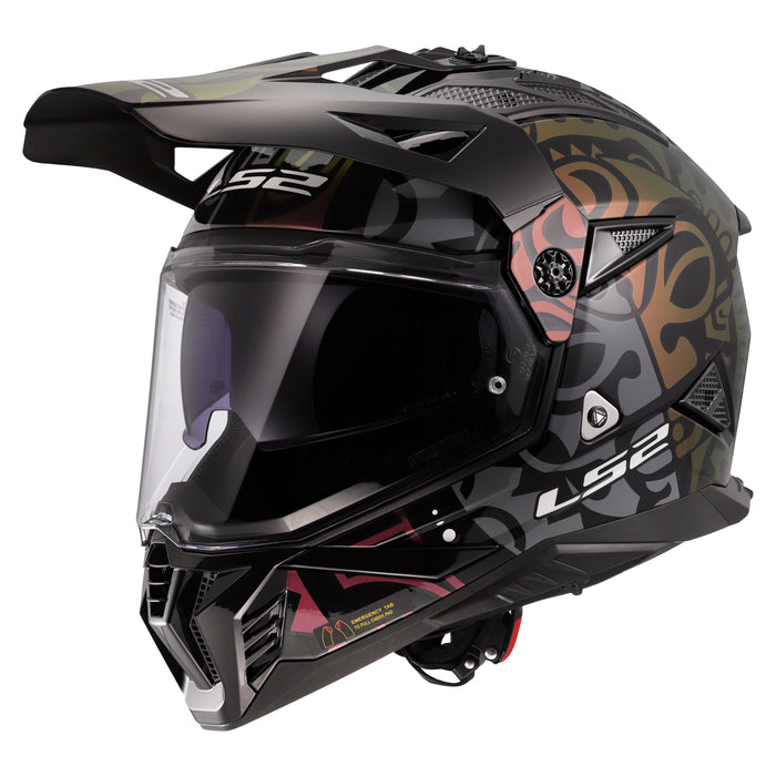 Helmet Blaze II Rangi Adventure Motorcycle Helmet with SunShield - Chameleon Black Product View