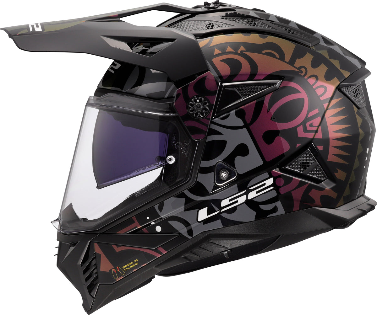 Helmet Blaze II Rangi Adventure Motorcycle Helmet with SunShield - Chameleon Black Product View