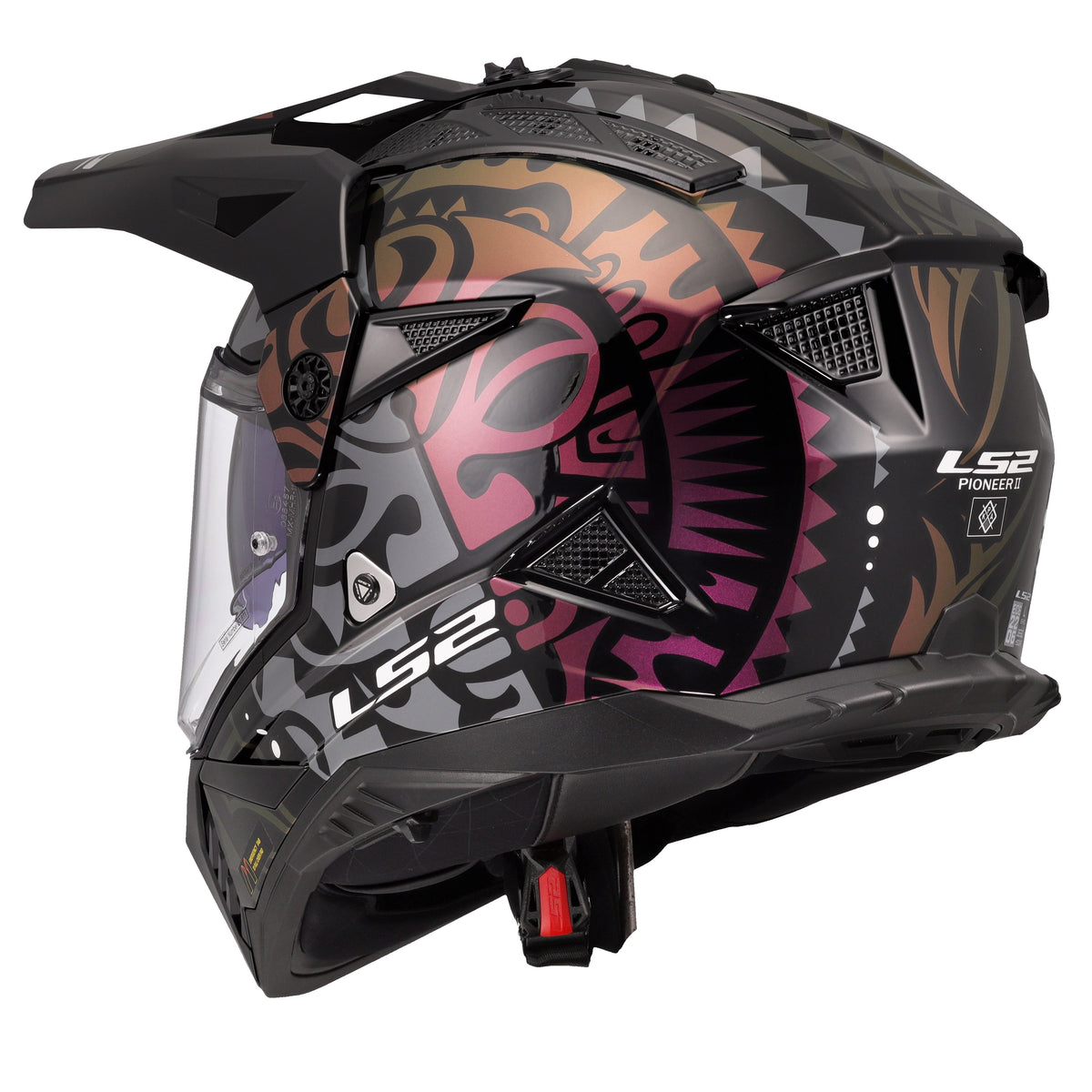 Helmet Blaze II Rangi Adventure Motorcycle Helmet with SunShield - Chameleon Black Product View