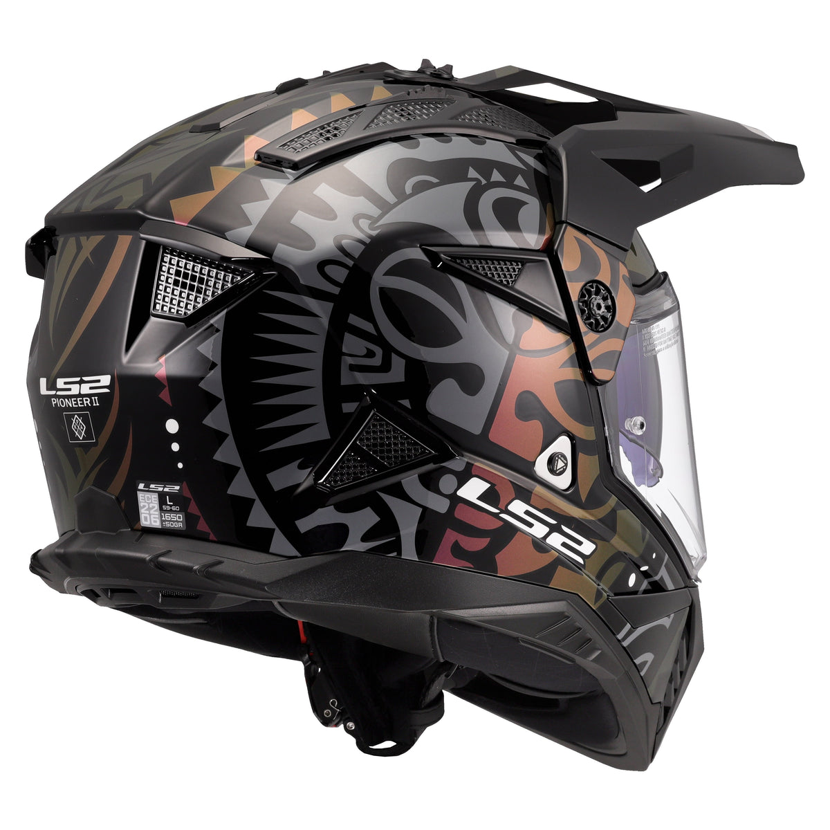 Helmet Blaze II Rangi Adventure Motorcycle Helmet with SunShield - Chameleon Black Product View