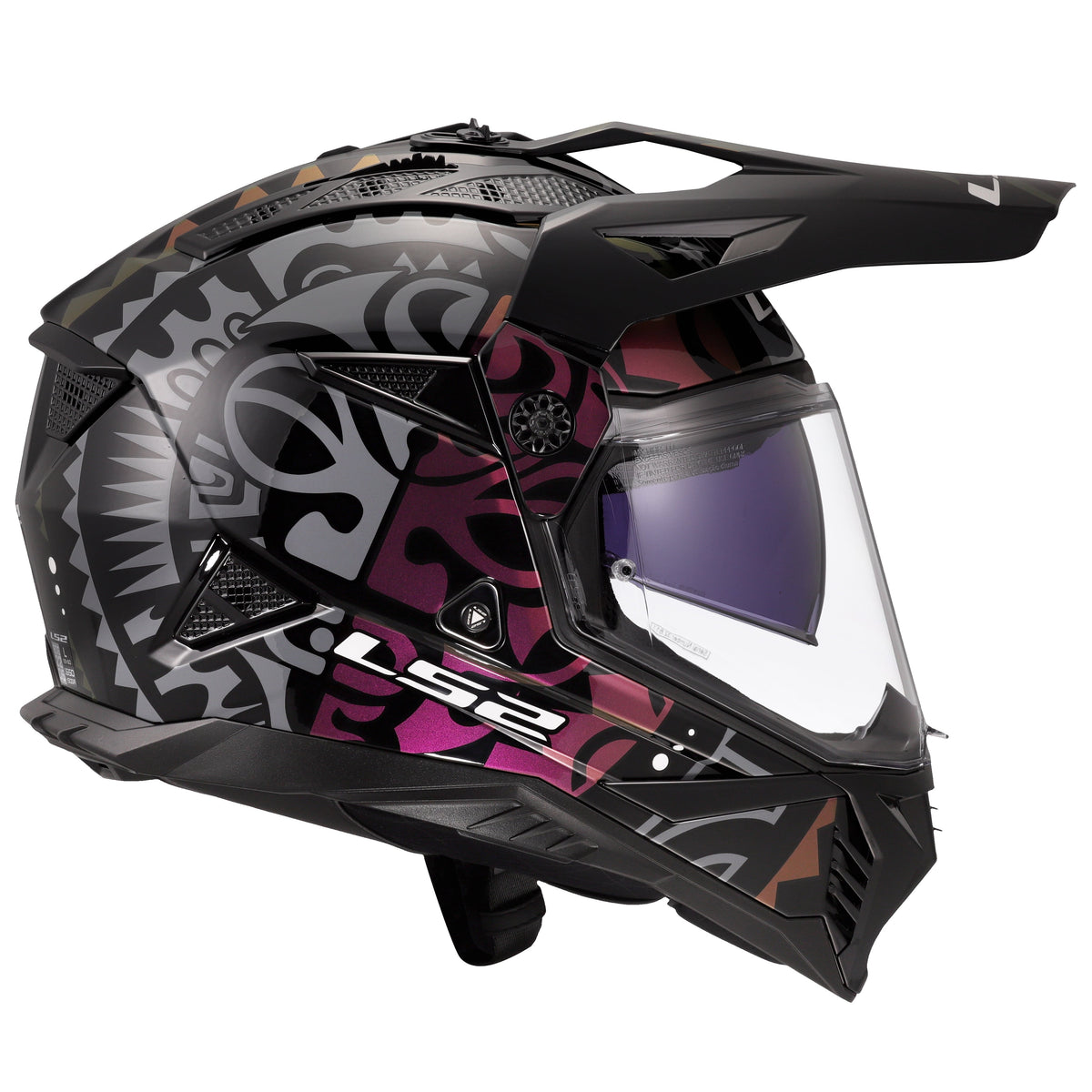 Helmet Blaze II Rangi Adventure Motorcycle Helmet with SunShield - Chameleon Black Product View