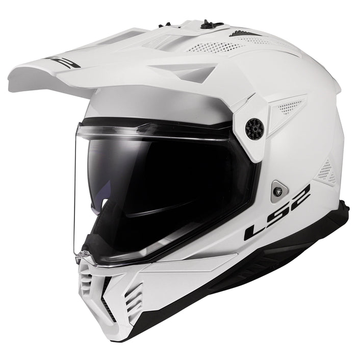Blaze II Solid Adventure Helmet with SunShield - Gloss White Product View