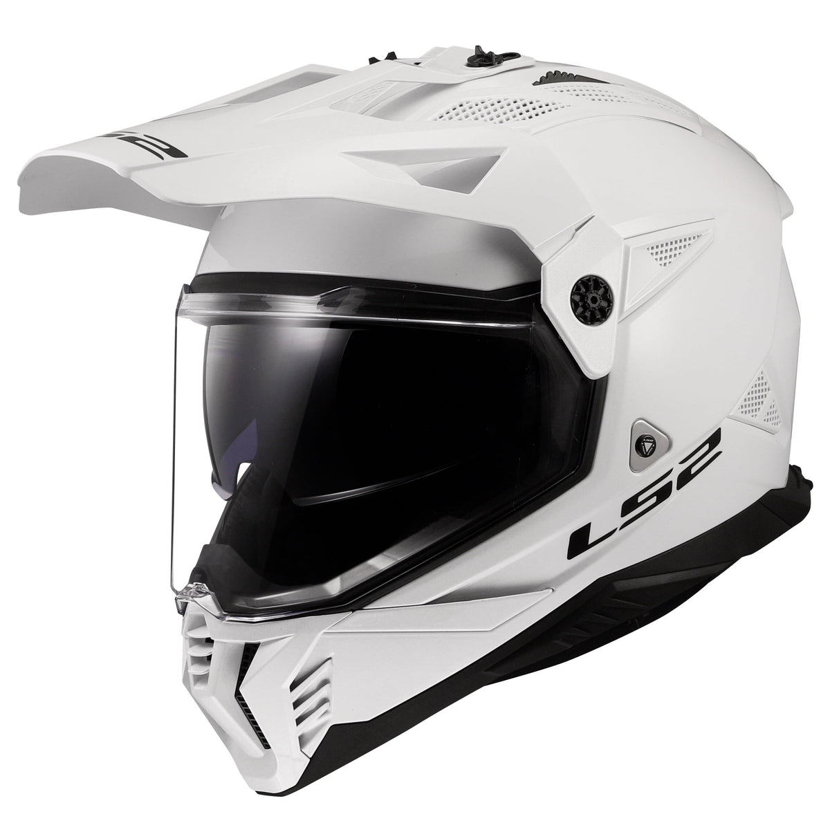 Blaze II Solid Adventure Helmet with SunShield - Gloss White Product View