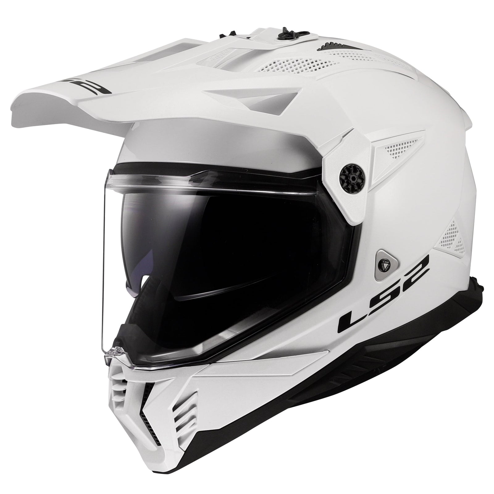 Blaze II Solid Adventure Helmet with SunShield - Gloss White Product View