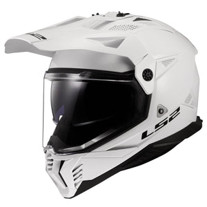 Blaze II Solid Adventure Helmet with SunShield - Gloss White