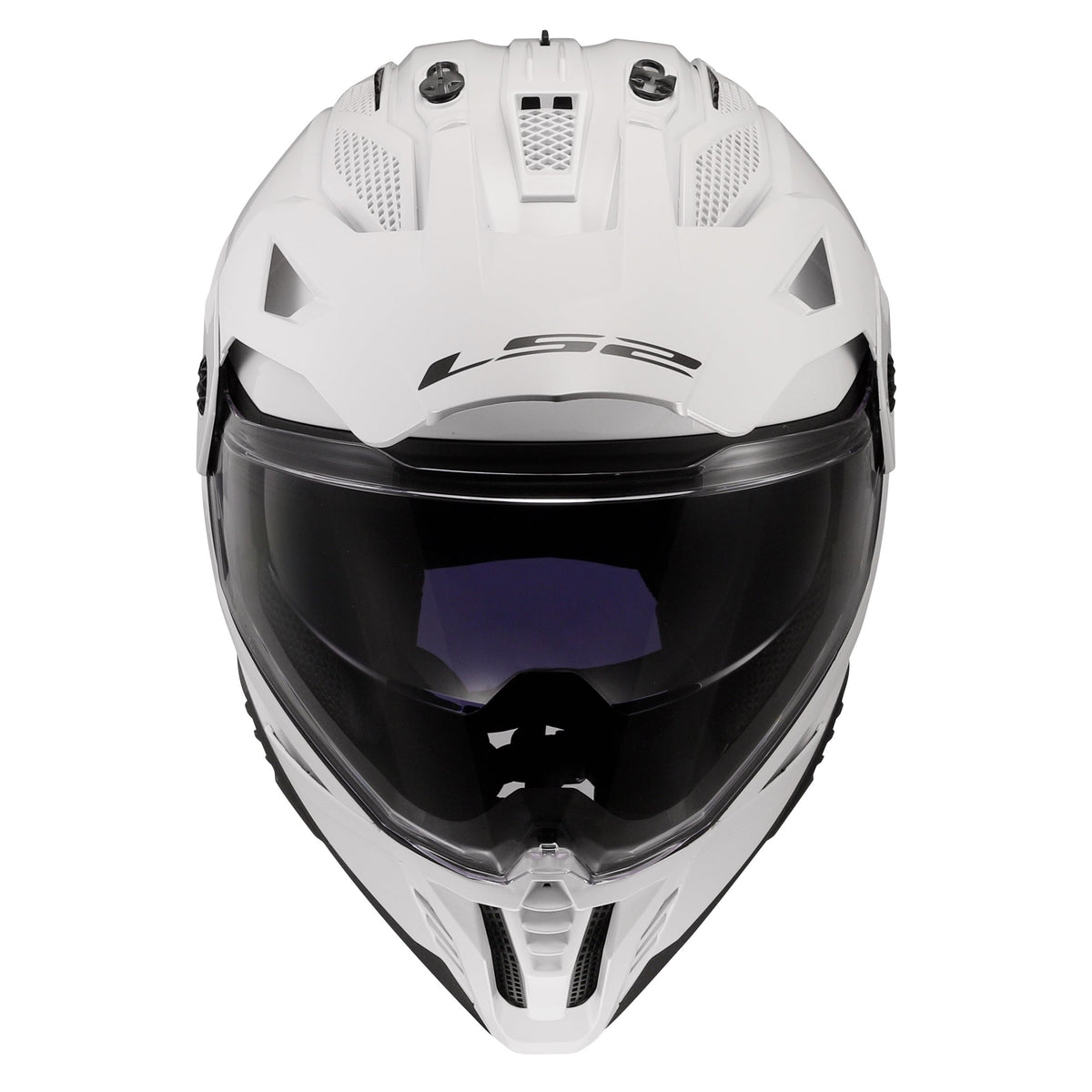 Blaze II Solid Adventure Helmet with SunShield - Gloss White Product View