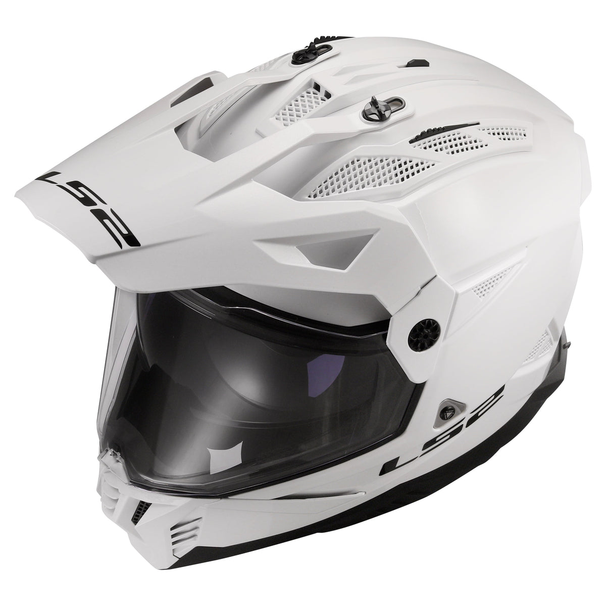 Blaze II Solid Adventure Helmet with SunShield - Gloss White Product View