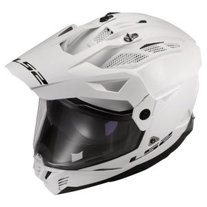 Blaze II Solid Adventure Helmet with SunShield - Gloss White