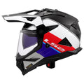 Blaze II Rally Adventure Helmet with SunShield - Gloss Red/White/Blue Product View