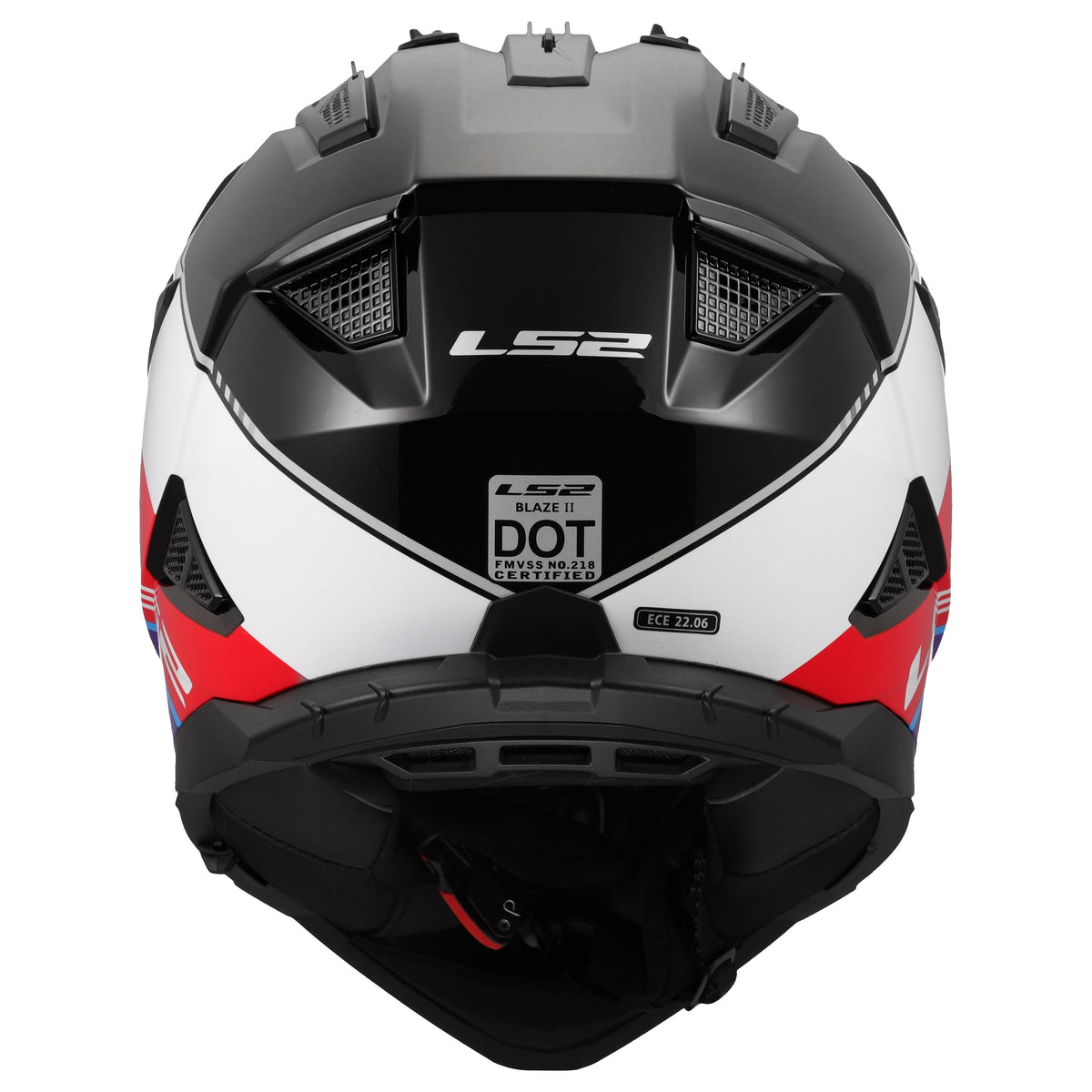 Blaze II Rally Adventure Helmet with SunShield - Gloss Red/White/Blue Product View
