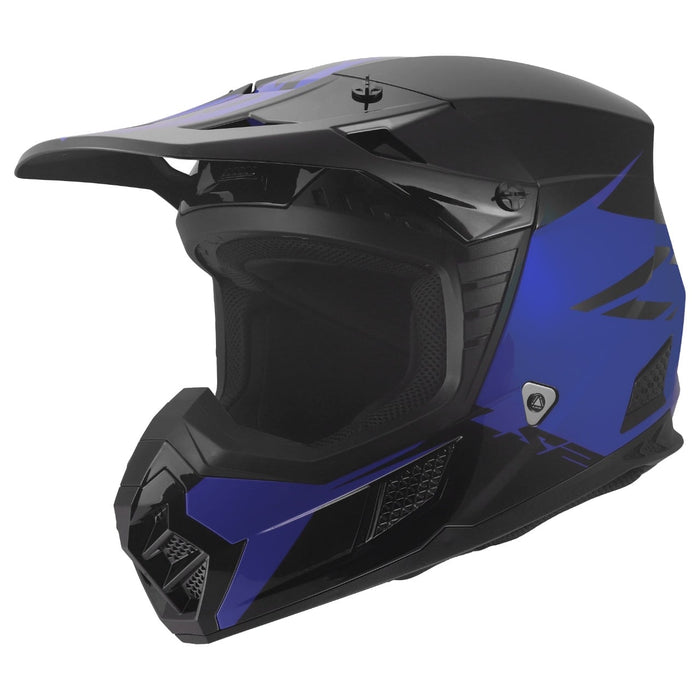Coz Roar Motocross & Motorcycle Helmet - Gloss Black/Blue Product View