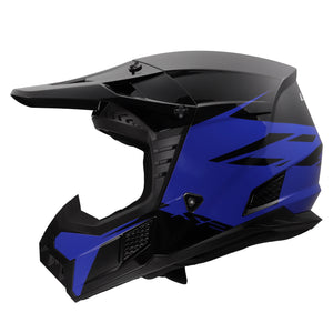 Coz Roar Motocross & Motorcycle Helmet - Gloss Black/Blue