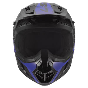 Coz Roar Motocross & Motorcycle Helmet - Gloss Black/Blue