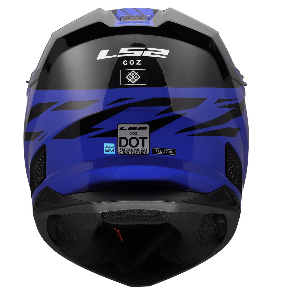 Coz Roar Motocross & Motorcycle Helmet - Gloss Black/Blue Product View