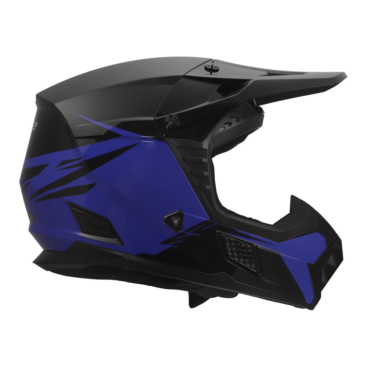 Coz Roar Motocross & Motorcycle Helmet - Gloss Black/Blue Product View