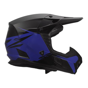 Coz Roar Motocross & Motorcycle Helmet - Gloss Black/Blue
