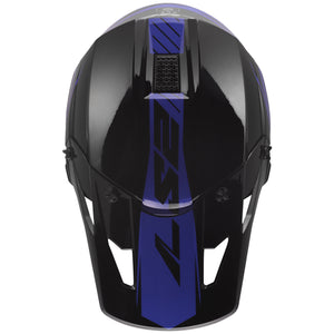Coz Roar Motocross & Motorcycle Helmet - Gloss Black/Blue