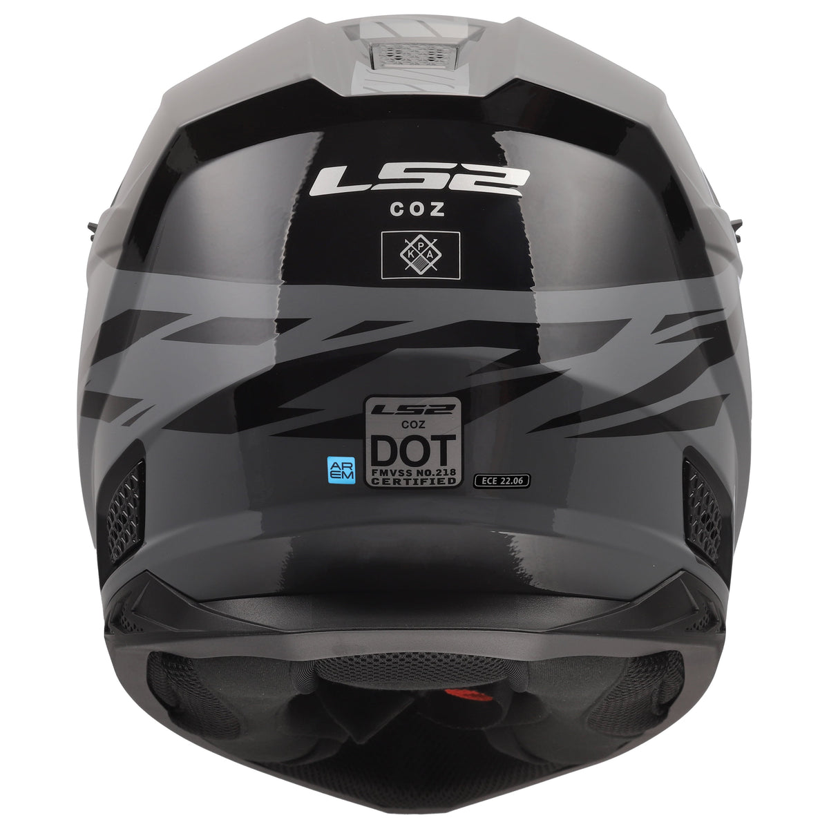 Coz Roar Motocross & Motorcycle Helmet - Gloss Black/Nardo Gray Product View
