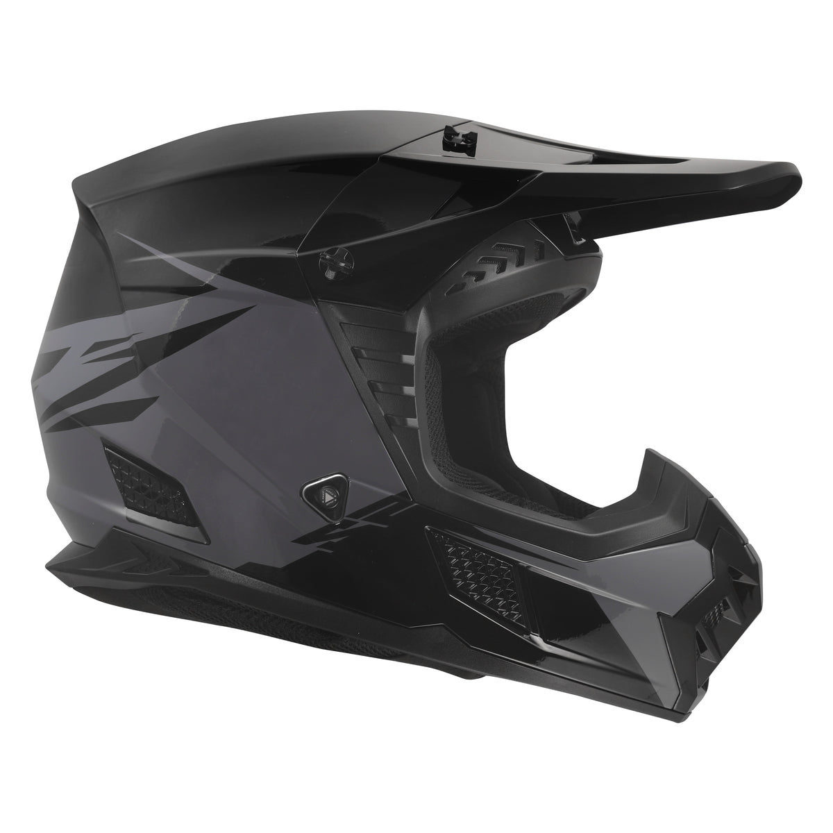 Coz Roar Motocross & Motorcycle Helmet - Gloss Black/Nardo Gray Product View