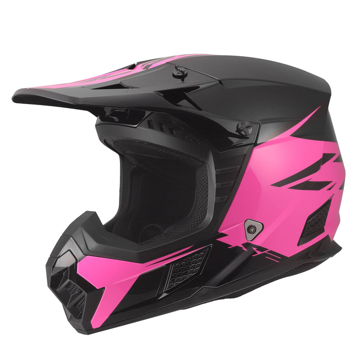 Coz Roar Motocross Helmet - Gloss Black/Pink Product View
