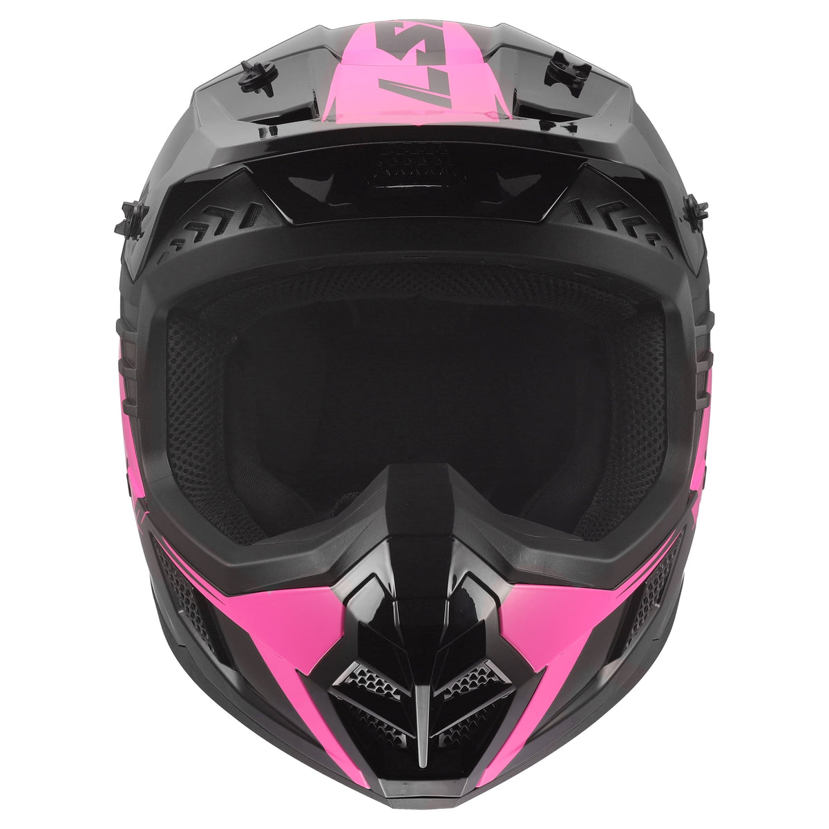 Coz Roar Motocross Helmet - Gloss Black/Pink Product View