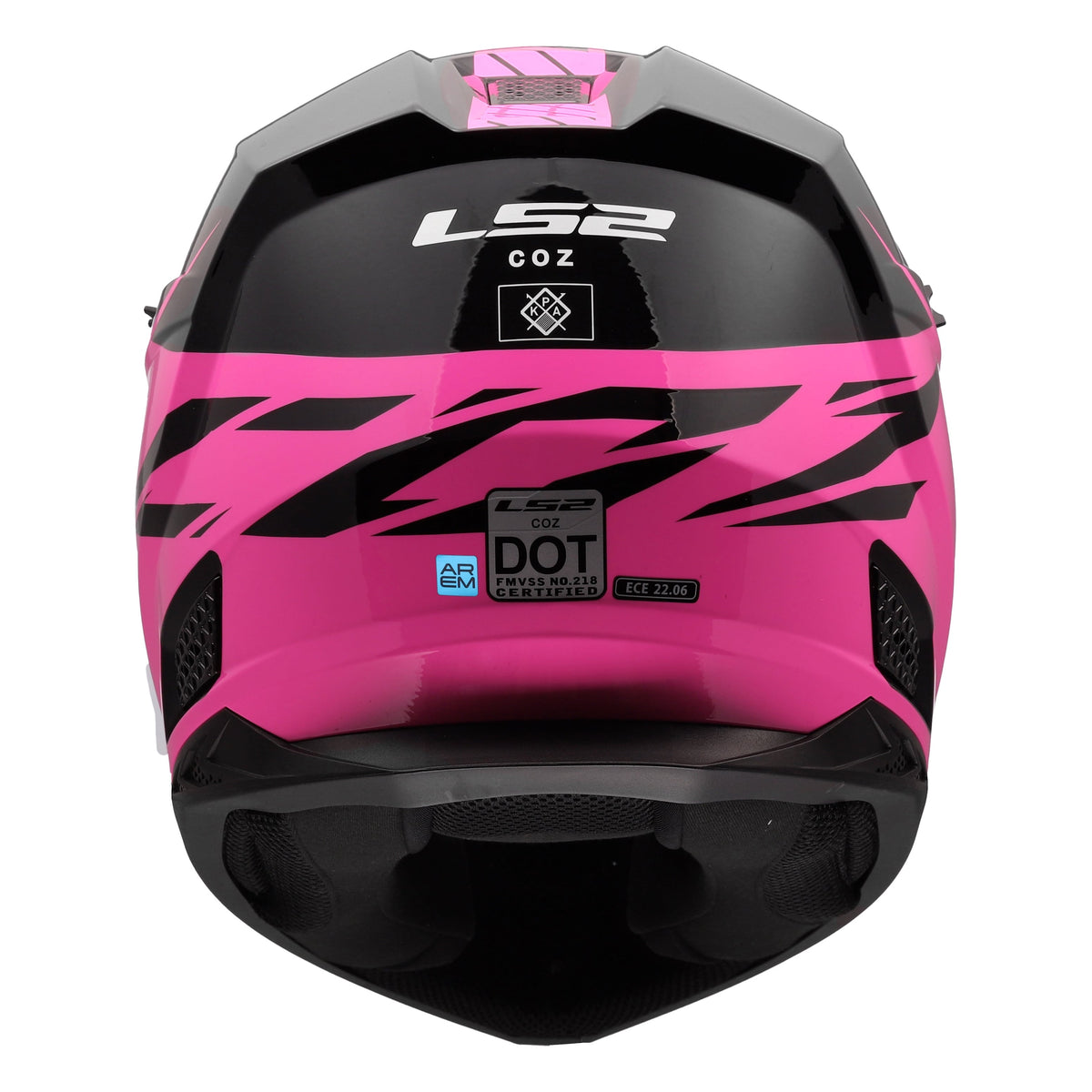 Coz Roar Motocross Helmet - Gloss Black/Pink Product View