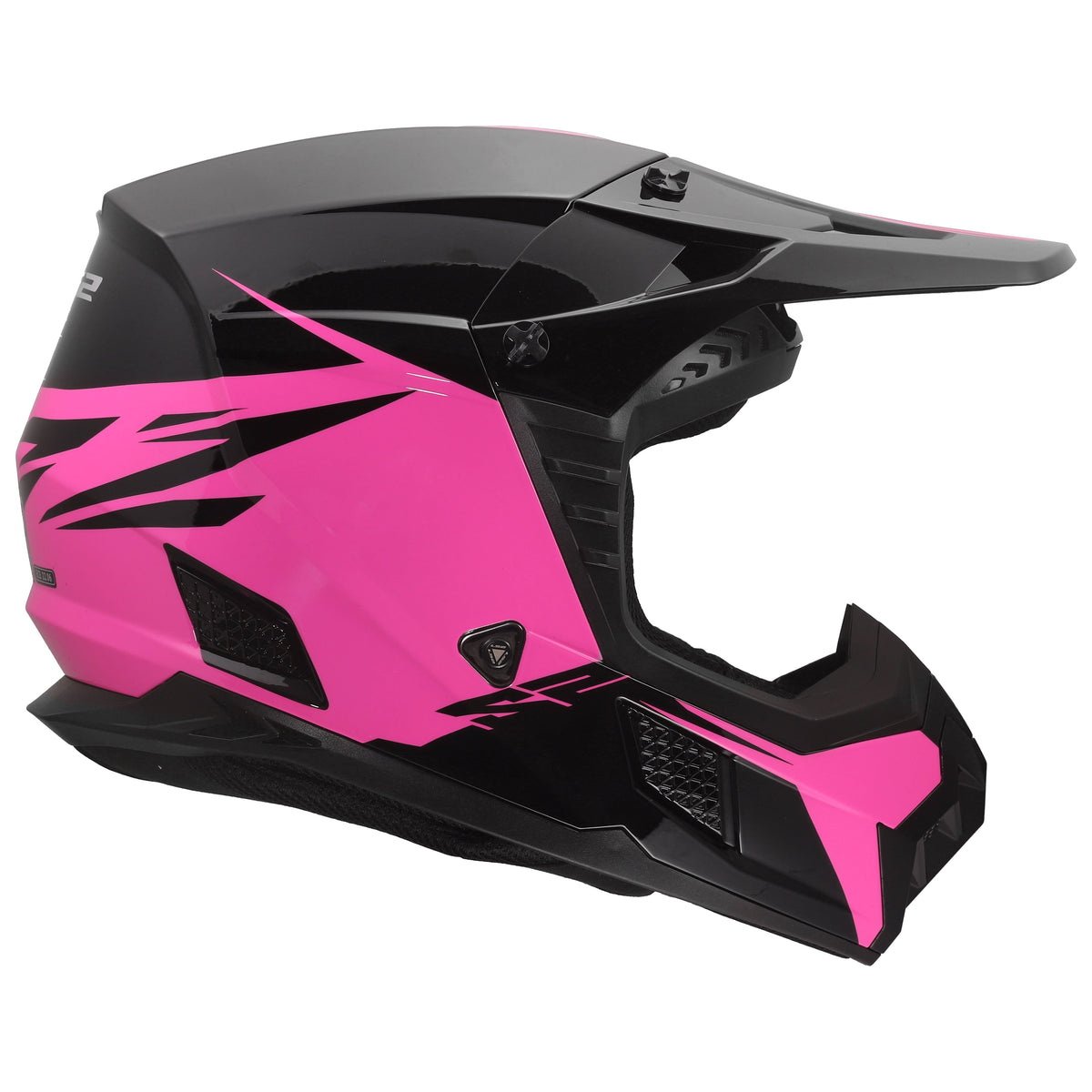 Coz Roar Motocross Helmet - Gloss Black/Pink Product View