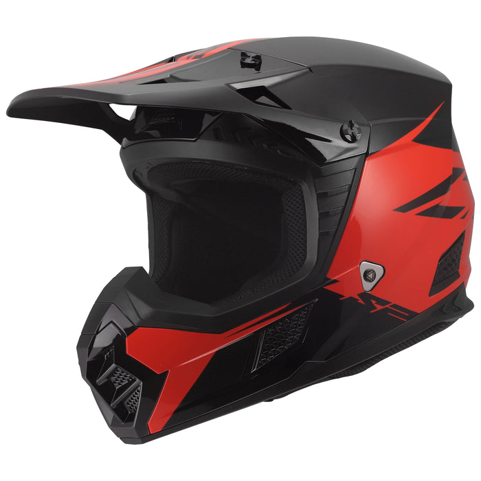 Coz Roar Motocross Helmet - Gloss Black/Red Product View