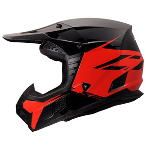 Coz Roar Motocross Helmet - Gloss Black/Red