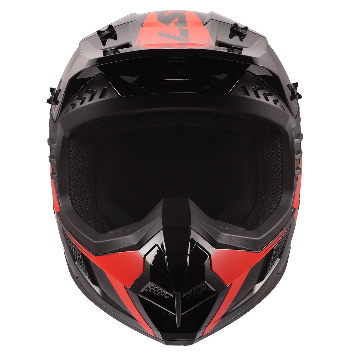 Coz Roar Motocross Helmet - Gloss Black/Red Product View