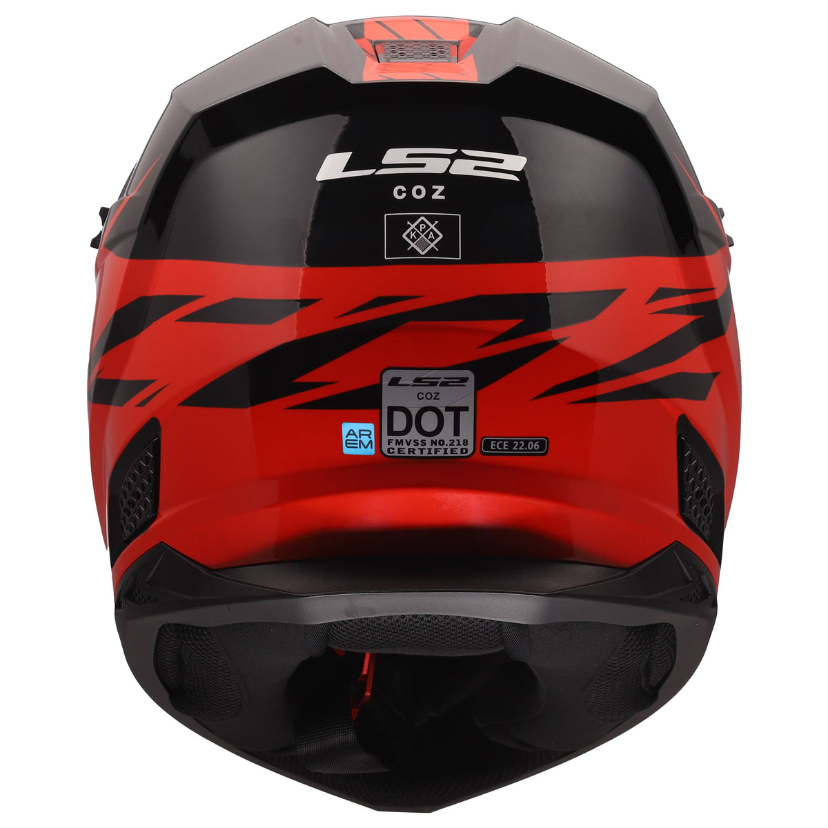 Coz Roar Motocross Helmet - Gloss Black/Red Product View