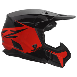 Coz Roar Motocross Helmet - Gloss Black/Red