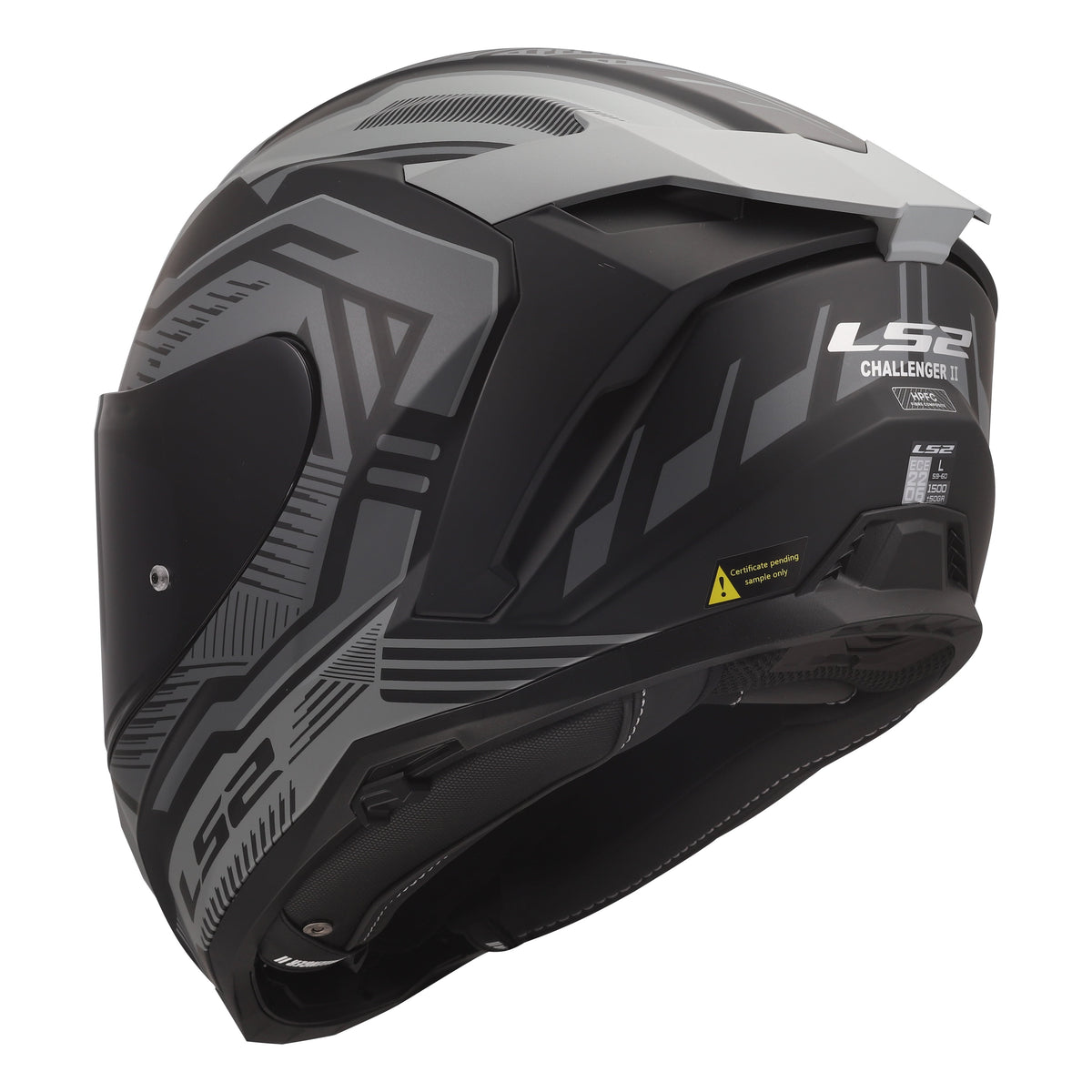 Challenger II Dravix Full-Face Helmet with SunShield – Matte Gray/Black Product View