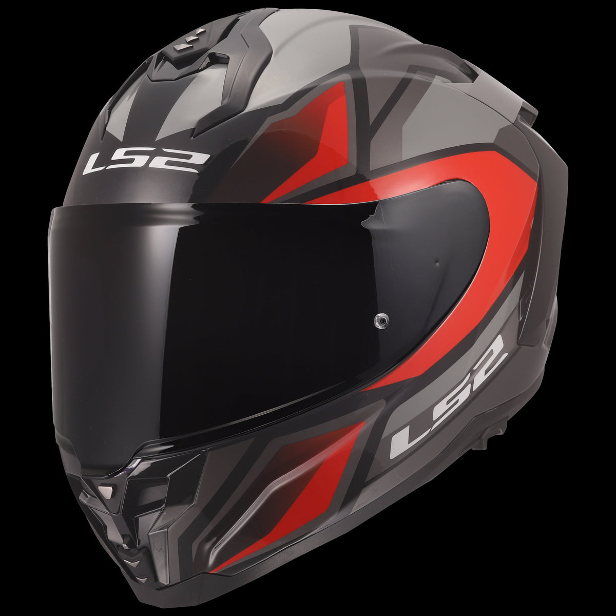 Challenger II Viper Full-Face Motorcycle Helmet with Integrated SunShield - Gloss Gray/Red Product View
