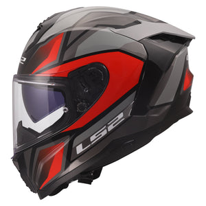 Challenger II Viper Full-Face Motorcycle Helmet with Integrated SunShield - Gloss Gray/Red
