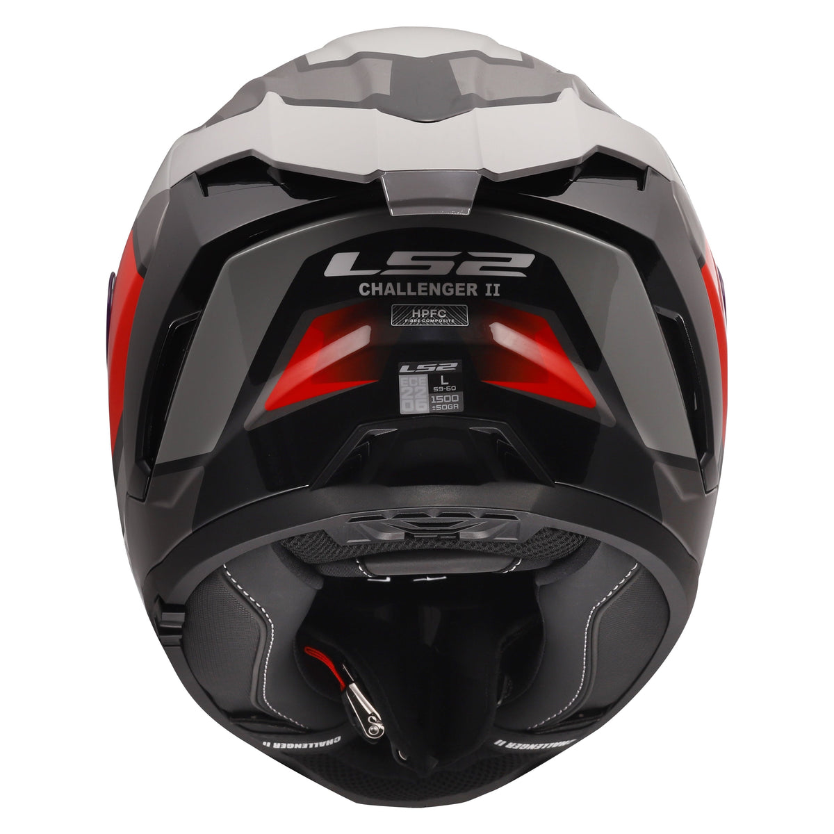 Challenger II Viper Full-Face Motorcycle Helmet with Integrated SunShield - Gloss Gray/Red Product View