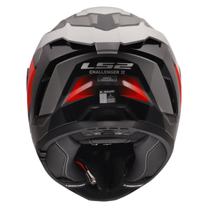 Challenger II Viper Full-Face Motorcycle Helmet with Integrated SunShield - Gloss Gray/Red